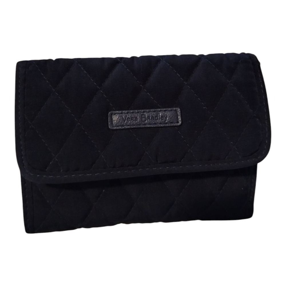 Vera Bradley Moonless Navy‎ Quilted Women's Compact Tri-Fold Wallet